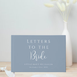 Op maat gemaakte elegante stoffige blauwe letters gastenboek