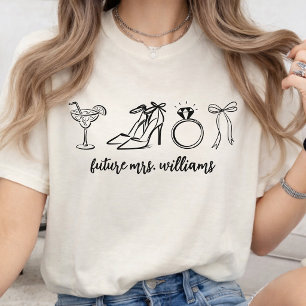 Op maat gemaakte elegante toekomstige mevrouw naam t-shirt