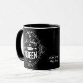 Op maat gemaakte Elegante Verjaardags Koningin Typ Mok (Voorkant links)