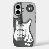 Op maat gemaakte elektrische gitaar Grijs Zwart Wi Case-Mate iPhone Case (Achterkant)