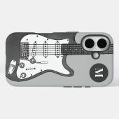 Op maat gemaakte elektrische gitaar Grijs Zwart Wi Case-Mate iPhone Case (Achterkant (horizontaal))