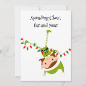 Op maat gemaakte Elf QR-code Kerstkaart met zwaaie (Voorkant)