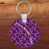 Op maat gemaakte en gepersonaliseerde bloemenspira sleutelhanger (Voorkant)