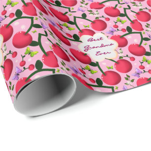 Op maat gemaakte en gepersonaliseerde cherry vlind cadeaupapier