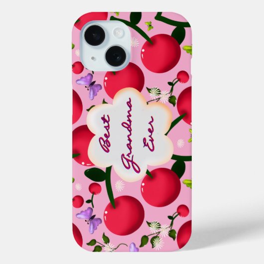 Op maat gemaakte en gepersonaliseerde cherry vlind Case-Mate iPhone case (Achterkant)