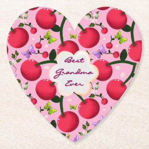 Op maat gemaakte en gepersonaliseerde cherry vlind kartonnen onderzetters