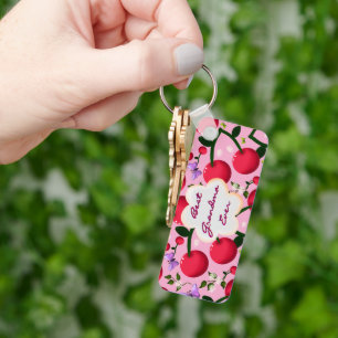 Op maat gemaakte en gepersonaliseerde cherry vlind sleutelhanger