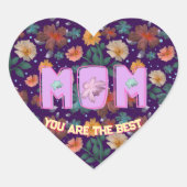Op maat gemaakte en gepersonaliseerde moederdag ca hart sticker (Voorkant)