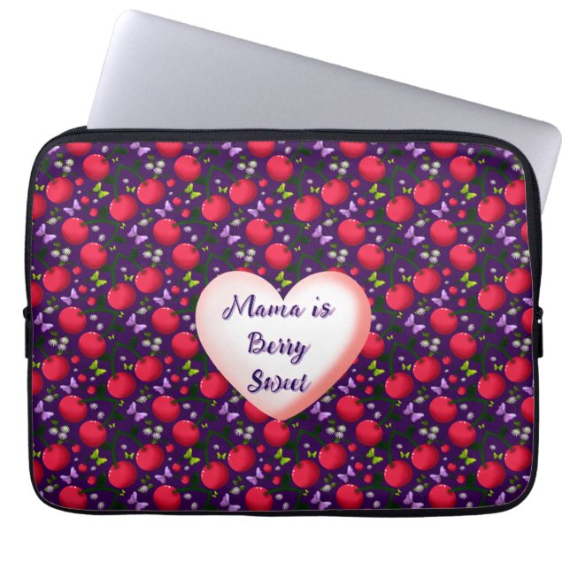 Op maat gemaakte en gepersonaliseerde Mopige Kerse Laptop Sleeve (Voorkant)