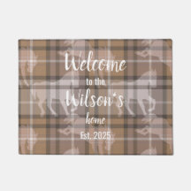 Op maat gemaakte equestriale tartan familie welkom