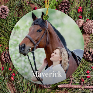 Op maat gemaakte Equine Foto Paardenliefhebber Gep Keramisch Ornament