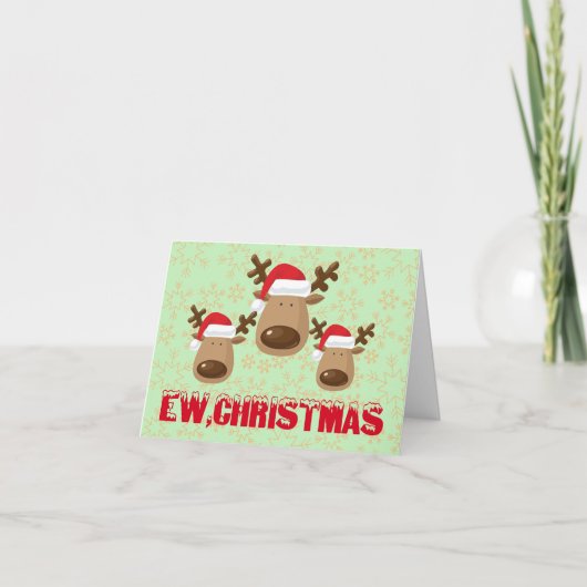 Op Maat Gemaakte Ew Kerst Grappig Rendier Anti Feestdagen Kaart (Voorkant)
