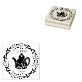 Op maat gemaakte Ex Libris bloemtheepot Rubberstempel (Gestempeld)