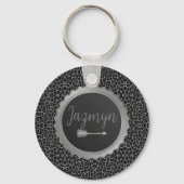 Op maat gemaakte exotische stijlvolle luipaard sleutelhanger (Voorkant)