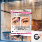 Op maat gemaakte Eyelash Extensions Beauty Studio Raamsticker (Cafe Raam)