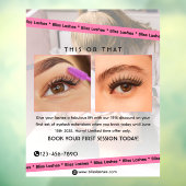 Op maat gemaakte Eyelash Extensions Beauty Studio Raamsticker (Vel 3)