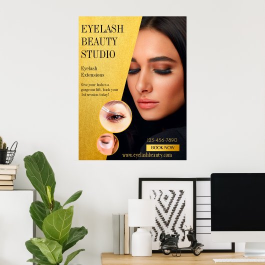 Op maat gemaakte Eyelash Extensions Studio Medium  Poster (Thuiskantoor)