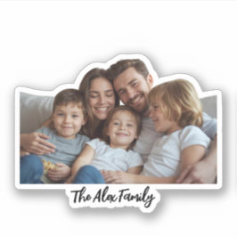 Op maat gemaakte familie foto grappige gezicht sti sticker
