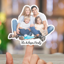 Op maat gemaakte familie foto vinyl sticker – Wate