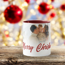 Op maat gemaakte familiefoto Kerstcadeau Mok