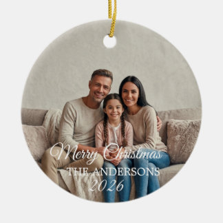 Op maat gemaakte familiefoto Kerstmis Ornament