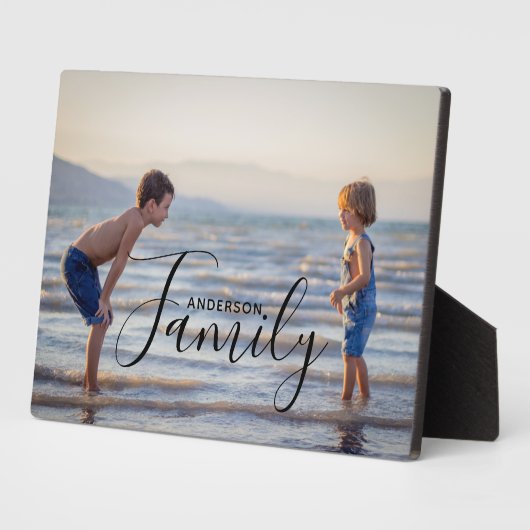 Op maat gemaakte familiefoto naam aandenken cadeau fotoplaat (Zijkant)