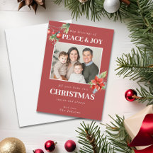 Op maat gemaakte familiefoto Rode Poinsettia Kerst