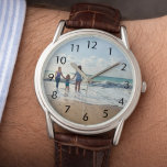 Op maat gemaakte familiefotohorloge horloge<br><div class="desc">Personaliseer en voeg je foto toe van je familie,  kinderen,  vrouw,  vriendin of huisdier. Zwarte cijfers.</div>
