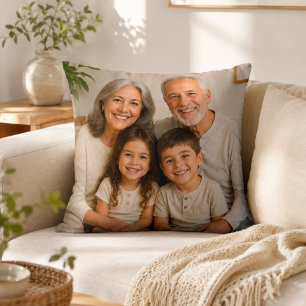 Op maat gemaakte familiefotokussen voor grootouder kussen
