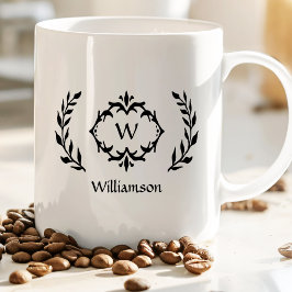 Op maat gemaakte familienaam Monogram Elegante Lau Koffiemok
