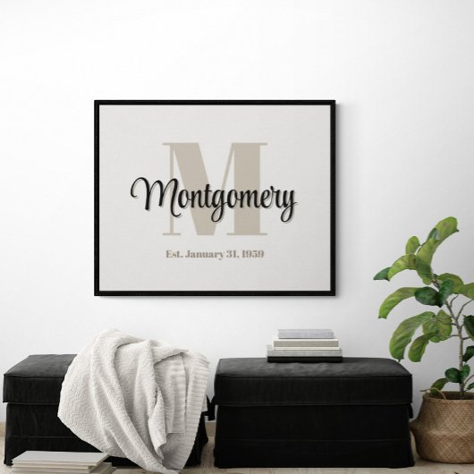 Op maat gemaakte familienaam wanddecoratie cadeau- poster