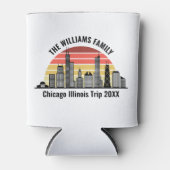 Op maat gemaakte familiereis Chicago-zonsondergang Blikjeskoeler (Voorkant)