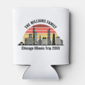Op maat gemaakte familiereis Chicago-zonsondergang Blikjeskoeler (Achterkant)