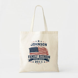 Op maat gemaakte familiereünie Amerikaanse vlag Tote Bag