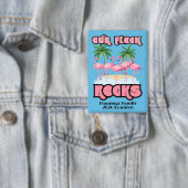 Op maat gemaakte familiereünie Flamingo Feest Them Button (Insitu)