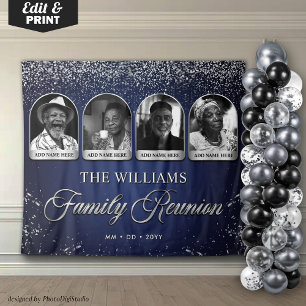 Op maat gemaakte familiereüniebanner, 7 foto's bla wandkleed