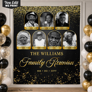 Op maat gemaakte familiereüniebanner, 7 foto's Zwa Wandkleed
