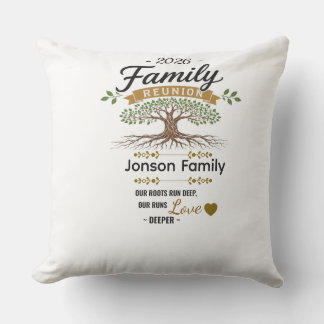 Op maat gemaakte familiestamboom familie reunion k buitenkussen