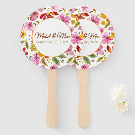 Op maat gemaakte Finally Spring Watercolor Bloemen Handwaaier