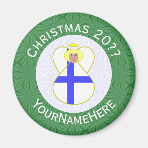 Op maat gemaakte Finse engel Kerstmis vlag Magneet
