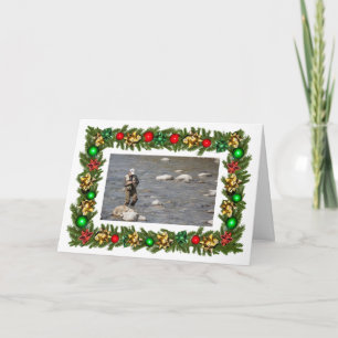 Op maat gemaakte Fly Fishing "Fishmas" Kerstmis Kaart
