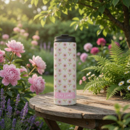 Op Maat Gemaakte Folk Kruissteek Bloempatroon Thermosbeker