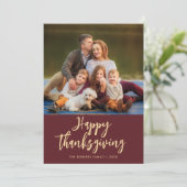 op maat gemaakte foto blij thanksgiving feestdagenkaart (Staand voorkant)