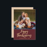 op maat gemaakte foto blij thanksgiving feestdagenkaart<br><div class="desc">gelukkig thanksgiving script en een mooi afbeelding . U kunt uw eigen afbeelding uploaden en de tekst en kleuren personaliseren.</div>
