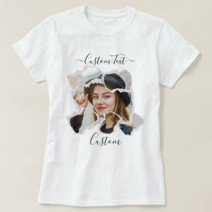 Op maat gemaakte foto-bootleg vintage stijl gepers t-shirt