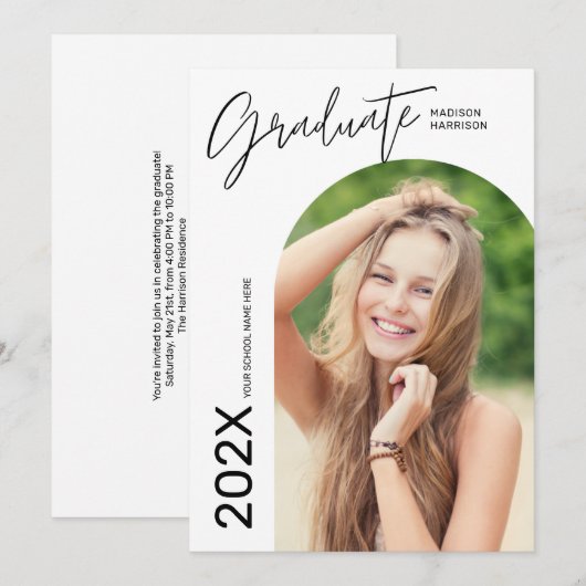 Op maat gemaakte foto diploma uitnodigingen (Voorkant / Achterkant)