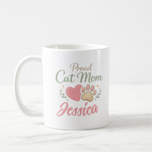 Op maat gemaakte foto- en naam mok voor kattenmoed