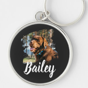 Op maat gemaakte foto en naam van hond Gepersonali Sleutelhanger