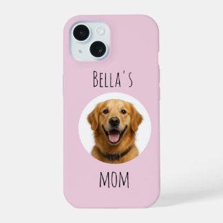 Op maat gemaakte foto- en naamontwerp voor hondenm iPhone 15 case