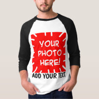 Op maat gemaakte foto en tekst shirt met lange mou